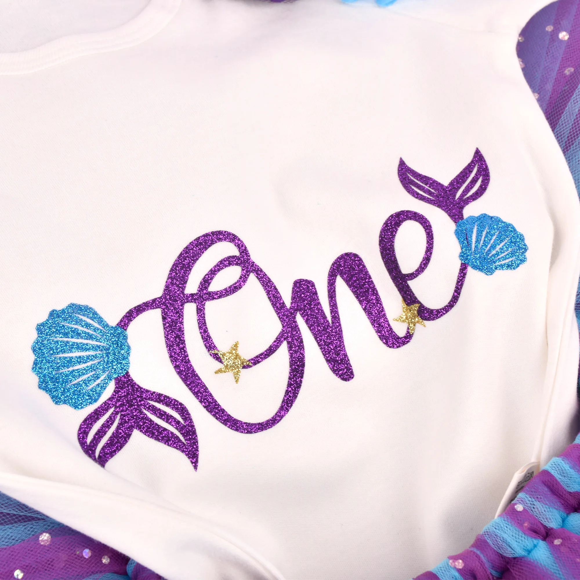 Baby Girl Mermaid Birthday Tutu outfit Under the sea Theme 1st Birthday Party costume Toddler Photo Props Cake Smash Tutu skrit baby dress set for girl