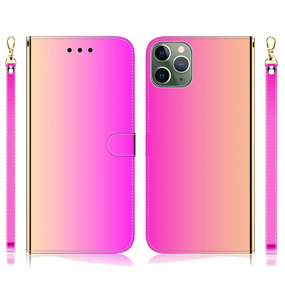 Блестящая голографическая из искусственной кожи чехол для iPhone 11 Pro Max Xr X xs max 6 6s 7 8 plus роскошный флип-чехол Чехол-Кошелек градиентный чехол s