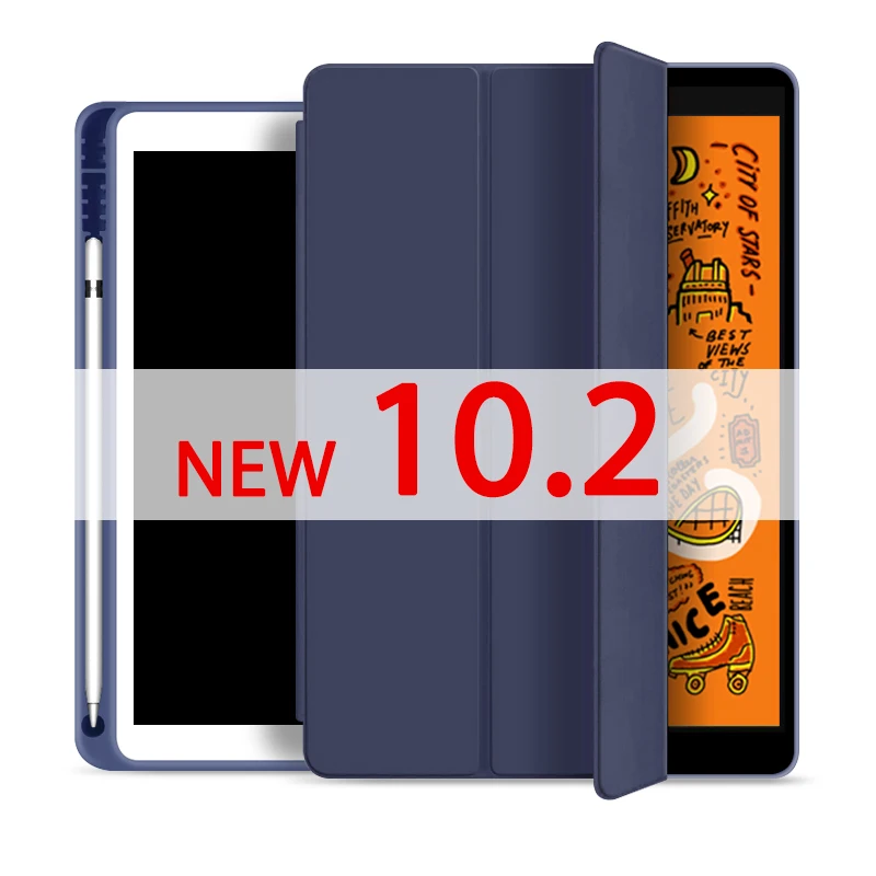 Dark blue10.2 Для ipad чехол карандаш держатель Funda для ipad 6-го поколения для ipad Mini 5 ipad 10,2 / 9,7 чехол - Цвет: Dark blue10.2