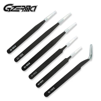 

GZERMA Anti-static ESD Stainless Steel Tweezers Precision Curved Straight Tweezer Repair Tools For iPhone iPad Phone Motherboard