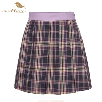 

SISHION 2020 New Women Ladies Harajuku Short Plaid Skirt WF0150 High Waist School Girl Pleated Sexy Mini Skirt Clothing rokken