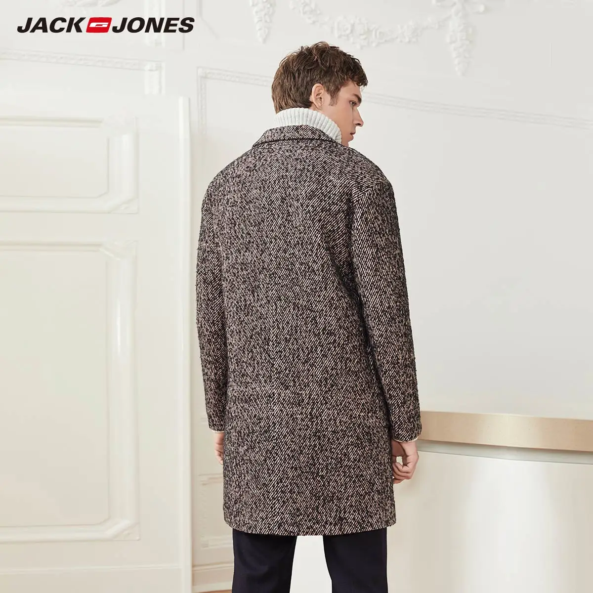 Jack Jones мужское осеннее и зимнее шерстяное пальто средней длины | 218427523