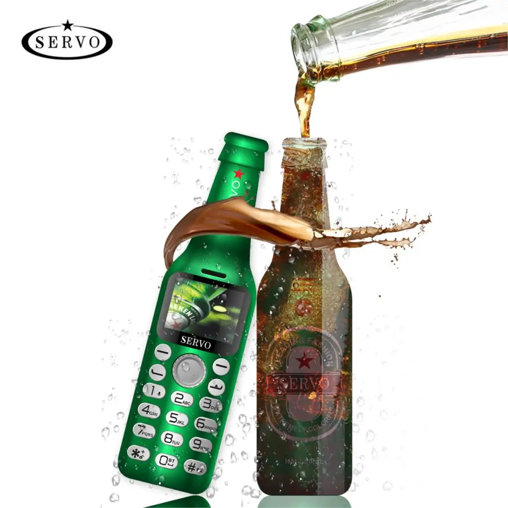 

SERVO Wine Bottle Mini Phone V8 Bluetooth Dialer HD Telephone Magic Voice One Key Recorder Small Mobile Phone Russian Language