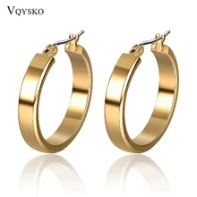 New Trendy Big hoop Earrings For Women Stainless Steel Gold Color Circle Round Earring Female Accessories Jewelry Wholesale enfashion geometric big hoop earrings gold color line earings stainless steel earrings for women jewelry wholesale