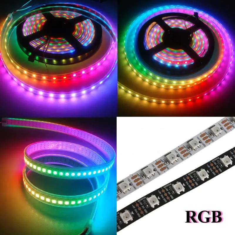 

LED Strip DC 5V 4M 240LEDS WS2812B 5050 IP65 Waterproof Individual Addressable LED Strip Light RGB Colorful LED Lighting