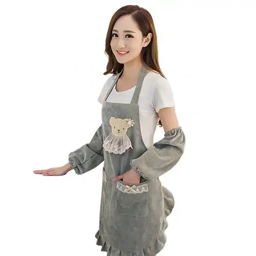 Grey Водонепроницаемый фартук без рукавов для кухни и кофе - Цвет: Grey