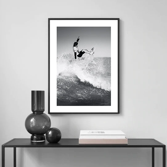 Nordic Black and White Marine Photography Art Print – Sexy Nude Women