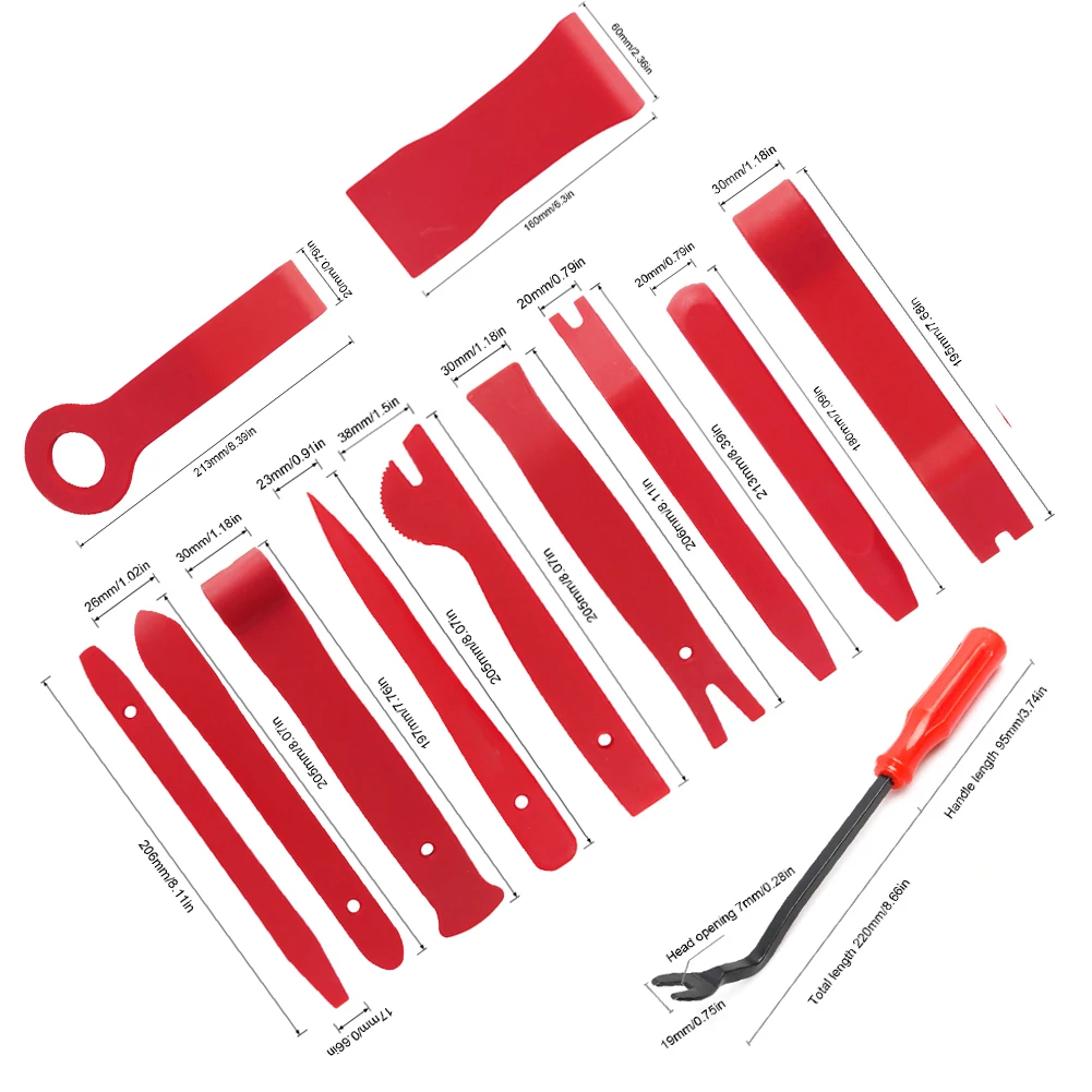 12pcs Car Radio Removal Tools Hand Tool Set Auto Door Clip Panel Trim Dash Audio Removal Installer Pry Repairing Tools Kit