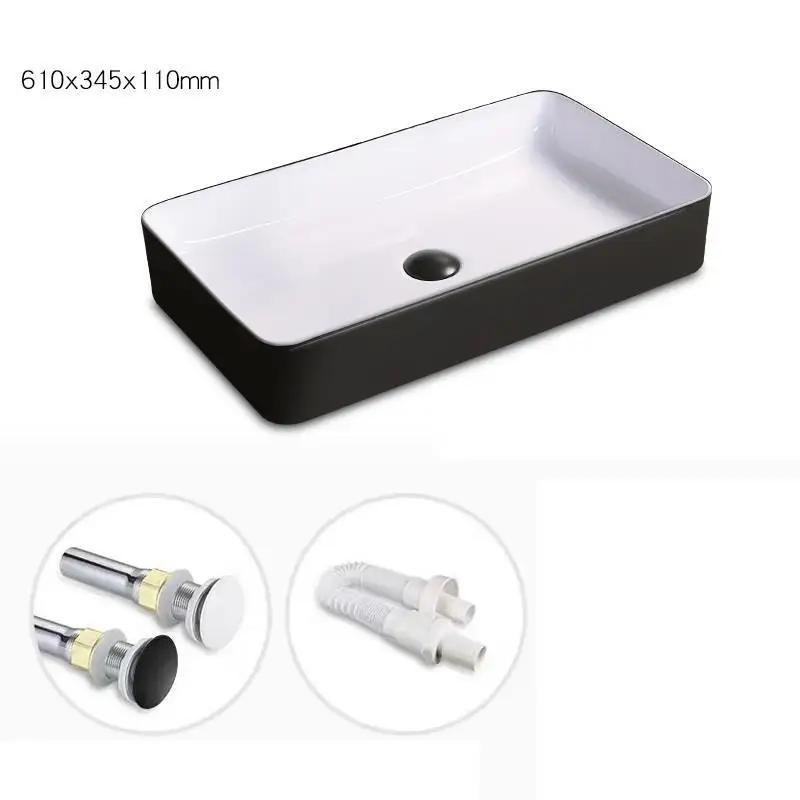 Version U Banyo Da Appoggio Bassin Black De Waschbecken Wasbak Sobre Encimera Cuba Para Pia Banheiro ванная раковина Lavabo умывальник - Цвет: Version U