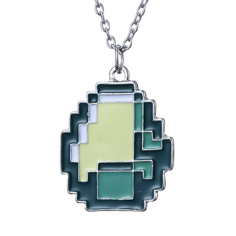 

Minecrafted Creative Fashion Chic Mosaic Creeper Necklace Pendant Dress Matching Birthday Christmas Gifts for Boys and Girls