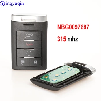 

jingyuqin For Cadillac SRX 2010 2011 2012 2013 2014 keyless Entry Car Key NBG009768T 5 Buttons Remote Car Key 433MHZ
