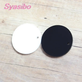 

16mm/20mm/25mm Acrylic Circle Earrings Black White Round With hole Eco-Friendly Laser Crafts Earrings-AC1025