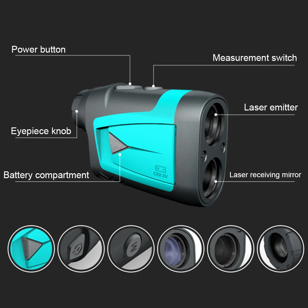 

600m 6X Golf Rangefinder Slope Compensation Hunting Sports IR Mini High Accuracy Scan Handheld Outdoor Optical Distance Meter