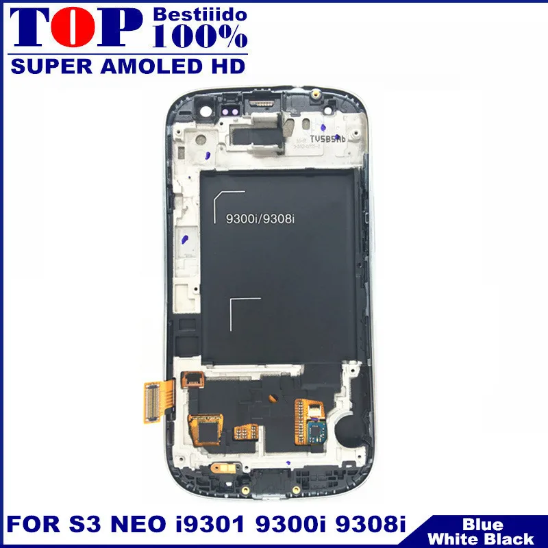 

For Samsung Galaxy SIII S3 Neo i9301 i9300i i9308i i9301i LCD Display Screen Touch Digitizer Glass Frame Assembly Replacement