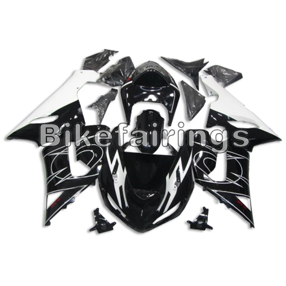 

Complete Injection Cowling Fairing Kit For Kawasaki 2005 2006 ZX-6R 05 06 636 ZX636R zx6r Black and White Lowers Covers