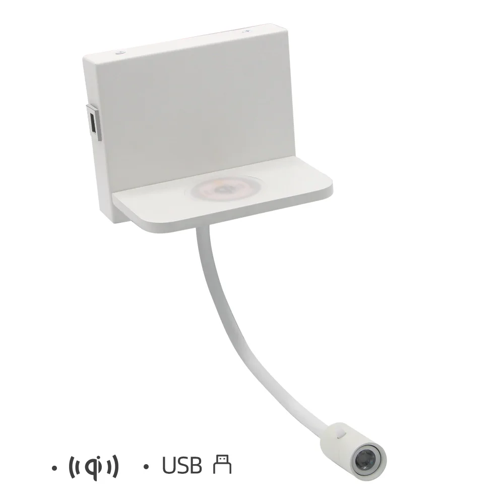  Zerouno led wall lamp reading wall light with shelf for putting smartphone adjustable led book ligh