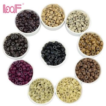 

LOOF Hair Beads 5.0mm 1000pcs Silicone Micro Rings Locks Links Beads For Hair Extensions Tools Kits 10 Colors Available