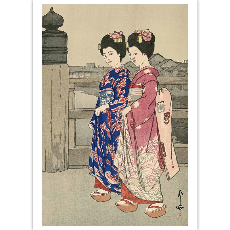 Художественная открытка: японская живопись и ветер ukiyo-e/пейзаж живопись креативная открытка на день рождения/Пейзаж Открытка