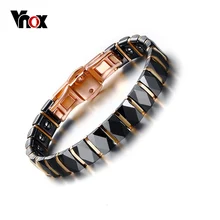 Vnox браслет из гематита Для женщин jewelry Здоровый Черный Керамика Браслеты