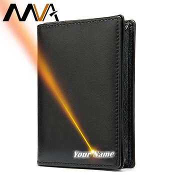 

MVA Leather Card Wallet Slim RFID Blocking Credit Card Holder Wallet Short Pocket Wallets Coin Purse Men pochette carte 8999