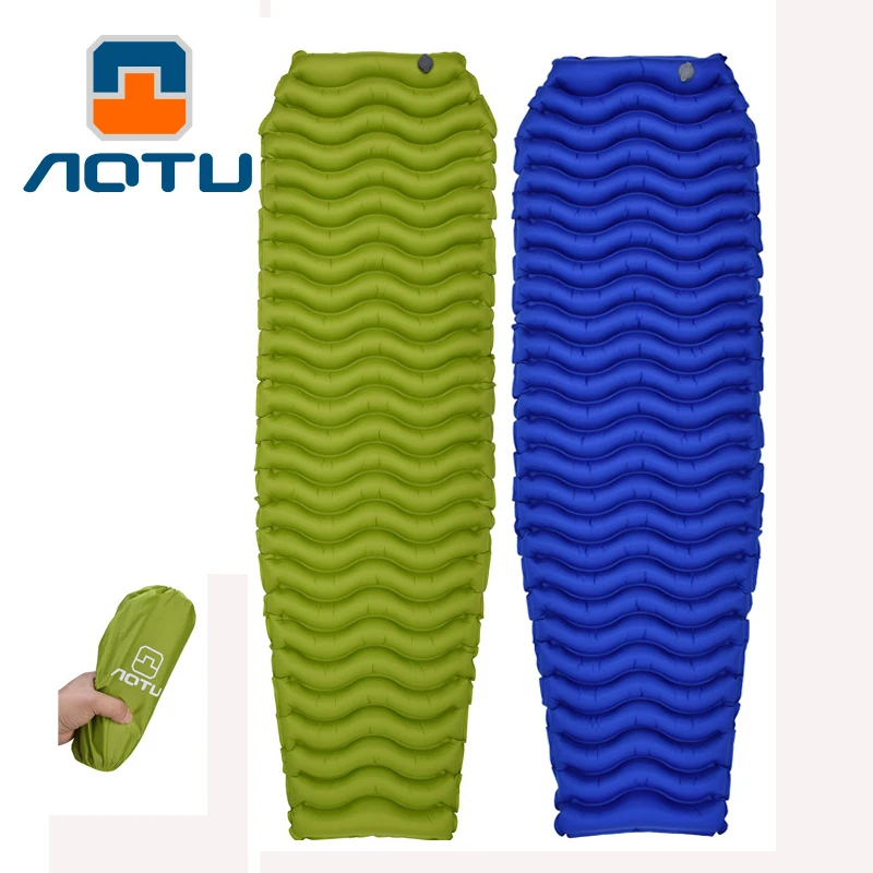 

Nylon TPU Inflatable Mattress Inflatable Sleeping Pad Lightweight Camping Mat With Pillow Moisture-proof Air Sleeping Cushion