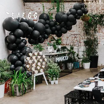 

135pcs 36'' 18'' 12'' Black Balloon Decorations Backdrop Adult 30TH Birthday Anniversary Party Decorations Baby Shower Supplies