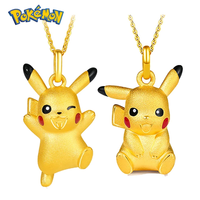 Pokemon Pikachu Necklace Pendant Cartoon Anime 3D Figure Toys Clavicle Chain Good Luck Jewelry Kids Women Birthday Gift Toys 1