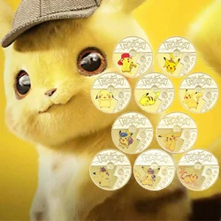 Jeu de pièces de collection, Pikachu, Anime Pokemon plaqué or, pièce commémorative, cadeau d'anniversaire de noël pour enfants, nouvelle collection 