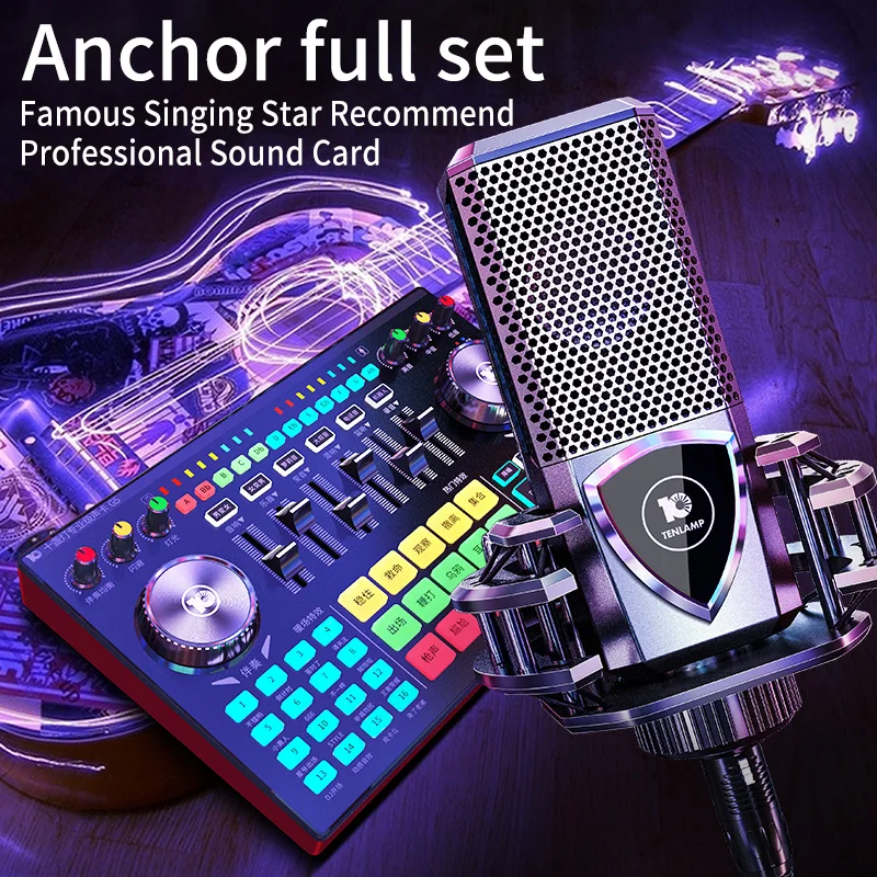 

Network K Song Anchor Professional Pci External USB Live Sound Card Studio Record Audio Interface For Pc and Cell Phone Mobile