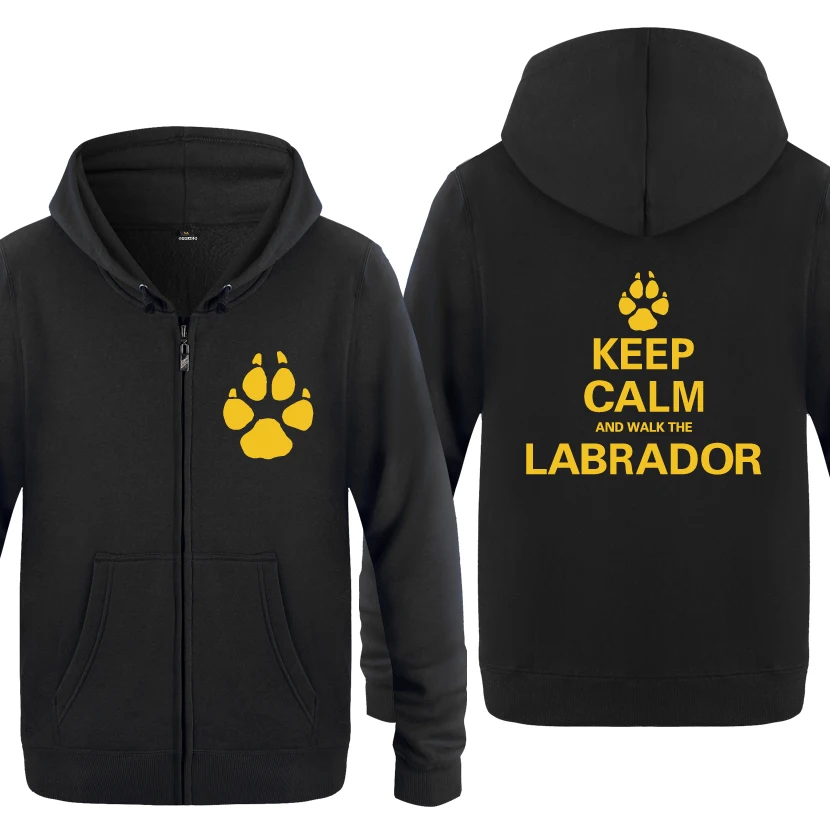 HEY HUAT Keep Calm and Walk Лабрадор-подарок для собак, толстовки для мужчин, мужские флисовые толстовки на молнии с капюшоном, кардиганы - Цвет: HEY HUAT