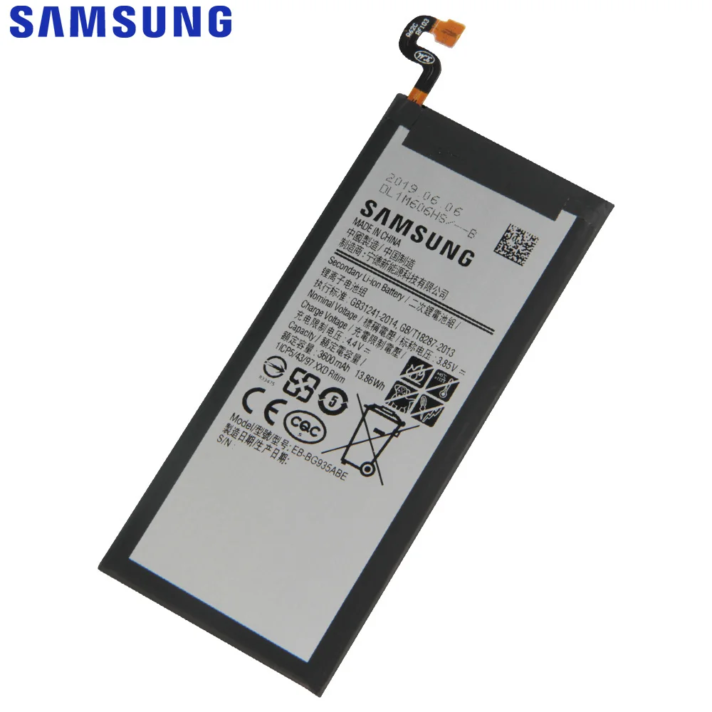 SAMSUNG оригинальный аккумулятор EB BG935ABE BG935ABA для Samsung GALAXY S7Edge S7 край SM G935FD G935F G935P 3600 мА