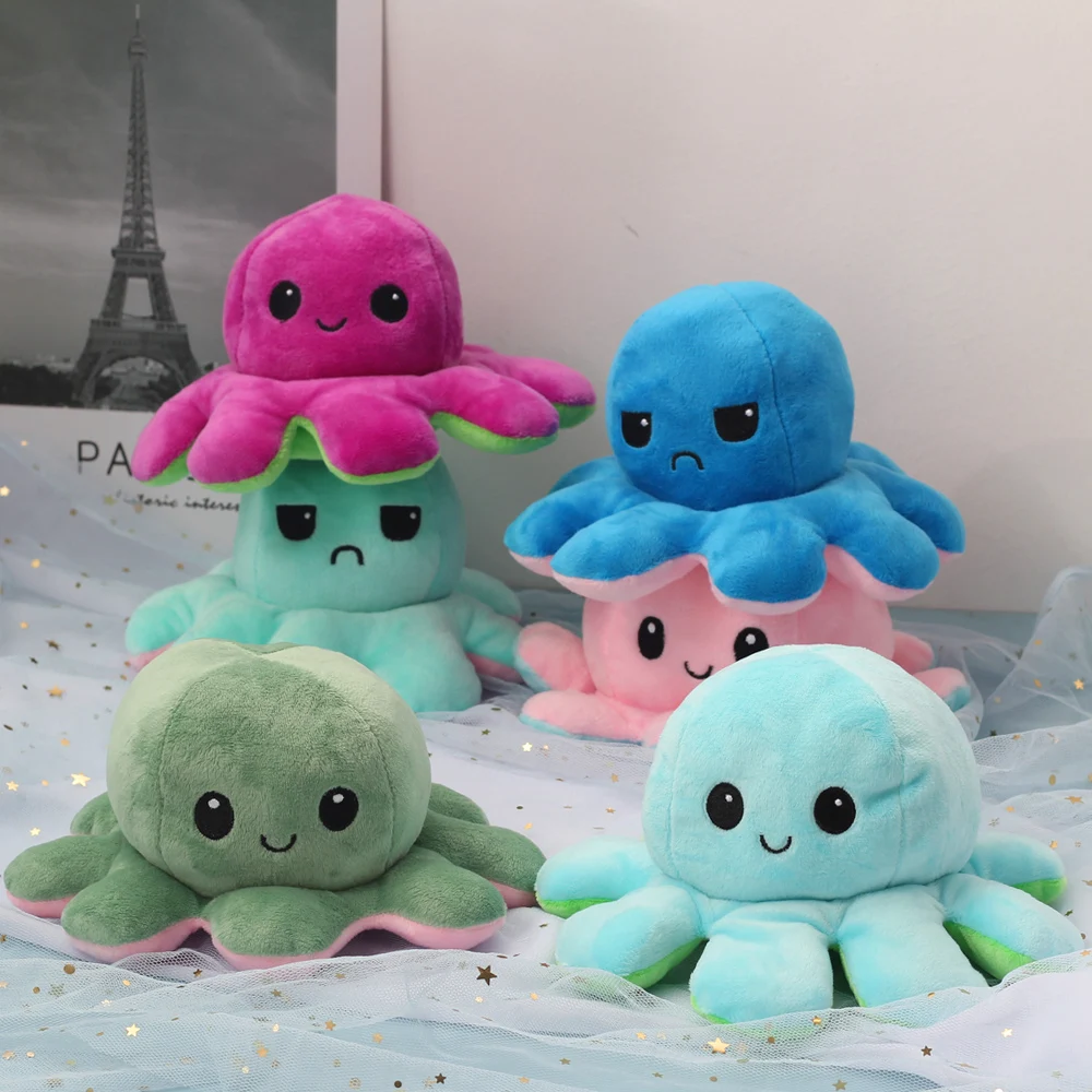 

Children's two face Octopus plush toys, cross animal plush toys, soft, reversible, toy plush