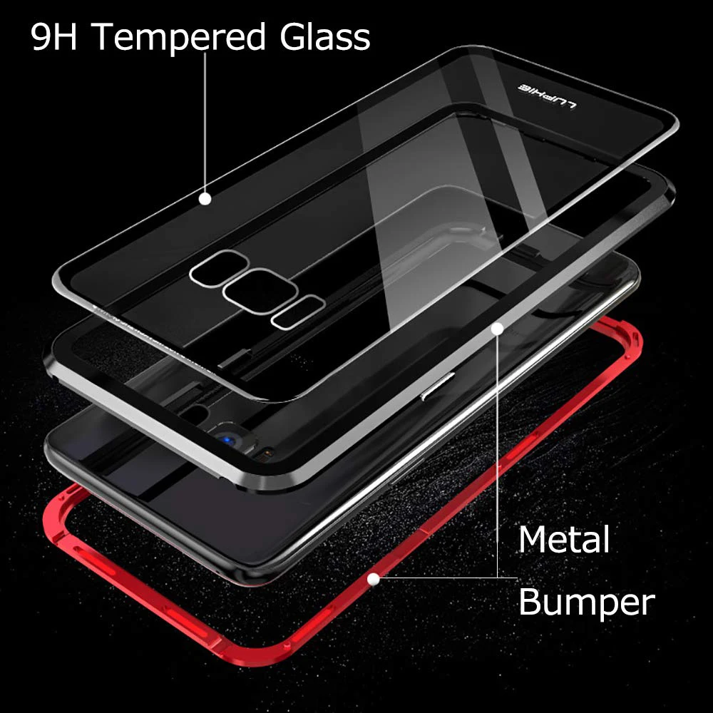 Задняя стеклянная Магнитная Адсорбция металлический чехол для samsung Galaxy S9 Plus S10 Note 9 Чехлы A20/30 A70/50 защитный Магнитный чехол