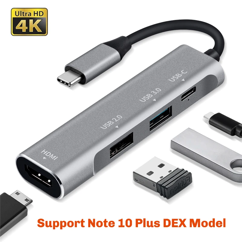 USB C концентратор type C-HDMI для samsung Galaxy Note 10 Plus DEX type C концентратор разветвитель несколько type-C-USB 3,0 USB 2,0 PD зарядка