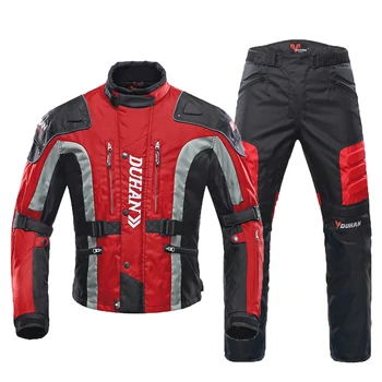 

Motorcycle Jacket Autumn Winter Cold-proof Moto+Protector Motorcycle Pants Men Moto Suit Touring Clothing Protective Gear Set