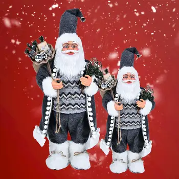 

45cm Decorative Beautiful Gray Christmas Ornaments Santa Claus Home Decor Christmas Doll Christmas Decor Supplies Indoor Xmas