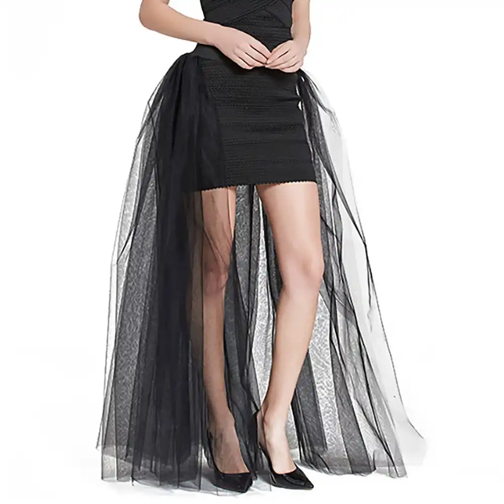sheer overlay maxi skirt