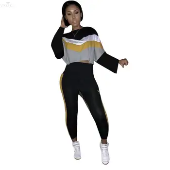 

Womens Tracksuit Set Long Sleeve Sports 2 Piece Set Women Loose Sport Suit Two Piece Set Sportswear Ensemble Femme 2 Pieces