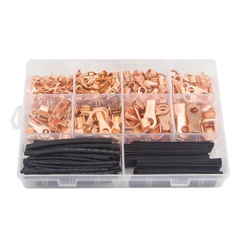 

Open Barrel Wire Crimp Copper Ring Lugs Terminal Connector OT with 2:1 Heat Shrink Tubing Assortment Kit(280PCS)