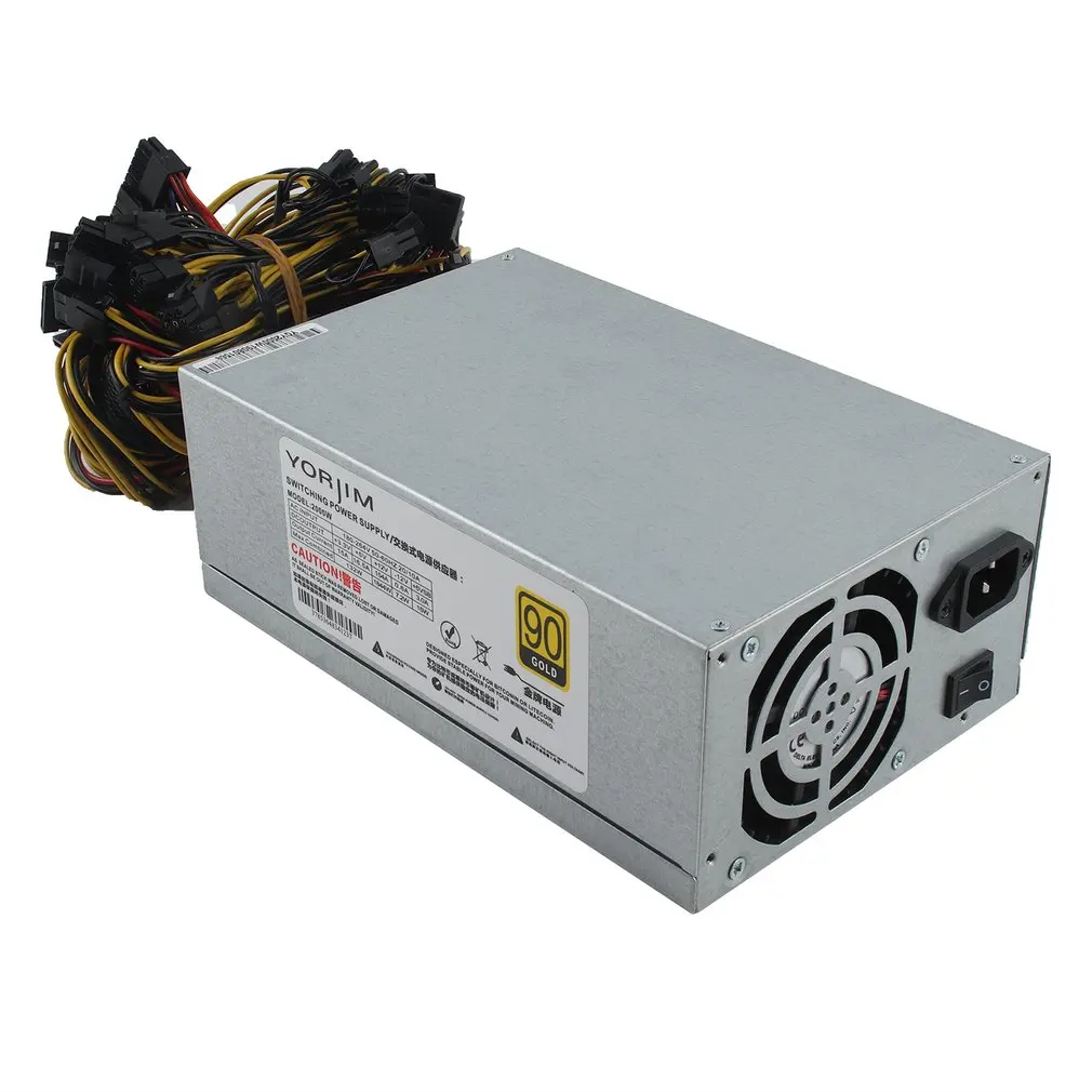 

200-240v Graphics Card Mining Machine Power Multi-channel 2000w 8 Card 2000w Atx Gold Mining Power Supply Sata Ide 8 Gpu