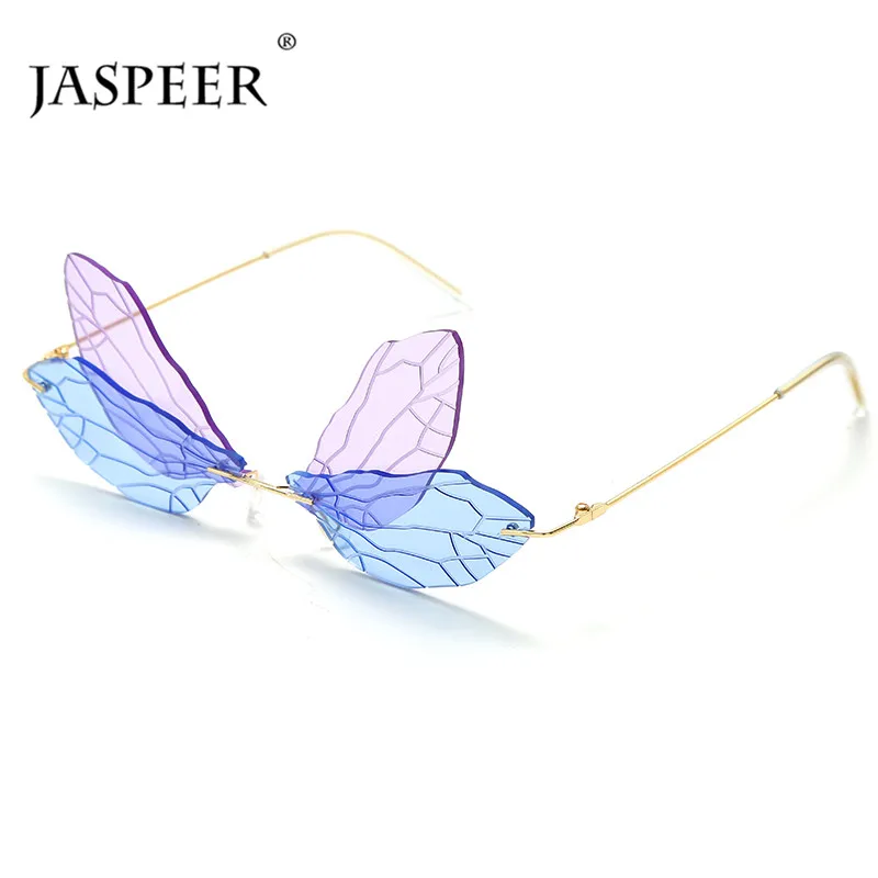 Солнцезащитные очки без оправы JASPEER UV400 для мужчин и женщин модные двойные