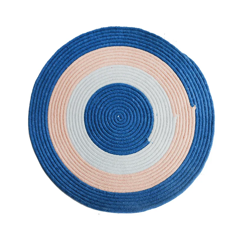

chunky knitted circular chenille rug washable throw thick and soft area carpet