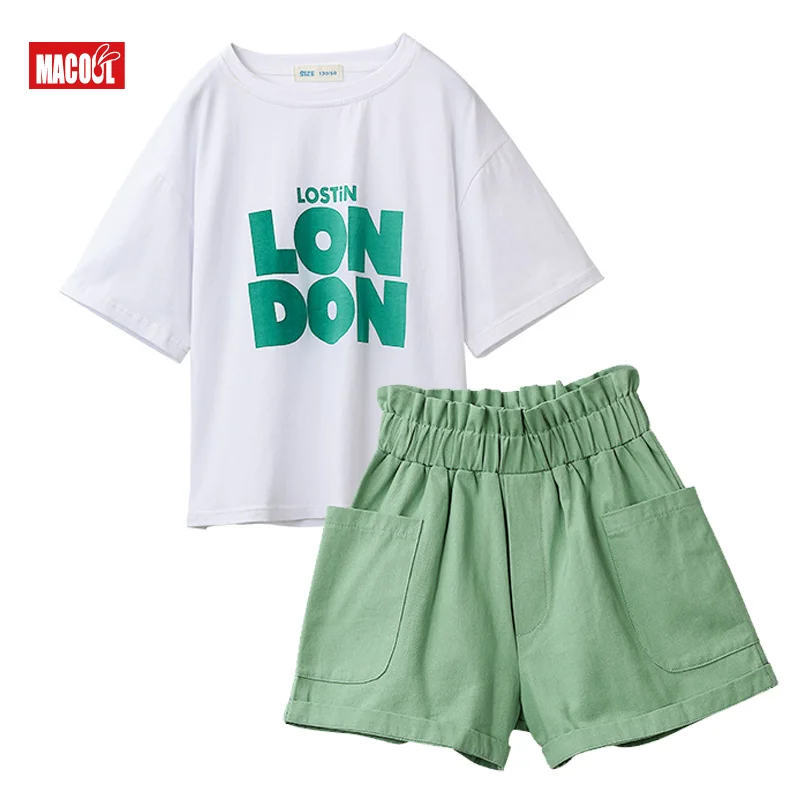 

Girls Clothing Set 2020 New Fashion Kids Clothes Casual Sets Children Summer Sleeveless Tops+Short Pant 2pcs Suits Letter Outfit