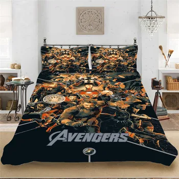 

Thanos Marvel Superhero Winter Bedding set King-Full Bedclothes Include Duvet Cover Pillowcase Print Home Textile Bed Linens