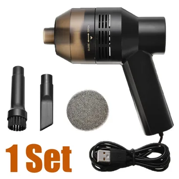 

Portable Black Mini Handheld Vacuum Cleaner Kit USB Computer Keyboard Brush Nozzle Filter for Laptop Desktop Car Cleaning Tools