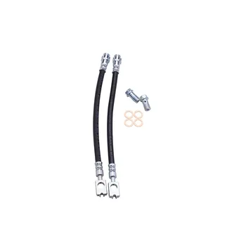 

2PC Rear Braided Brake Hose Lines for Audi A4 B6 B7 OEM SI-AT66008/8E0611775H Black rubber Brake line size 35X8X1.8cm