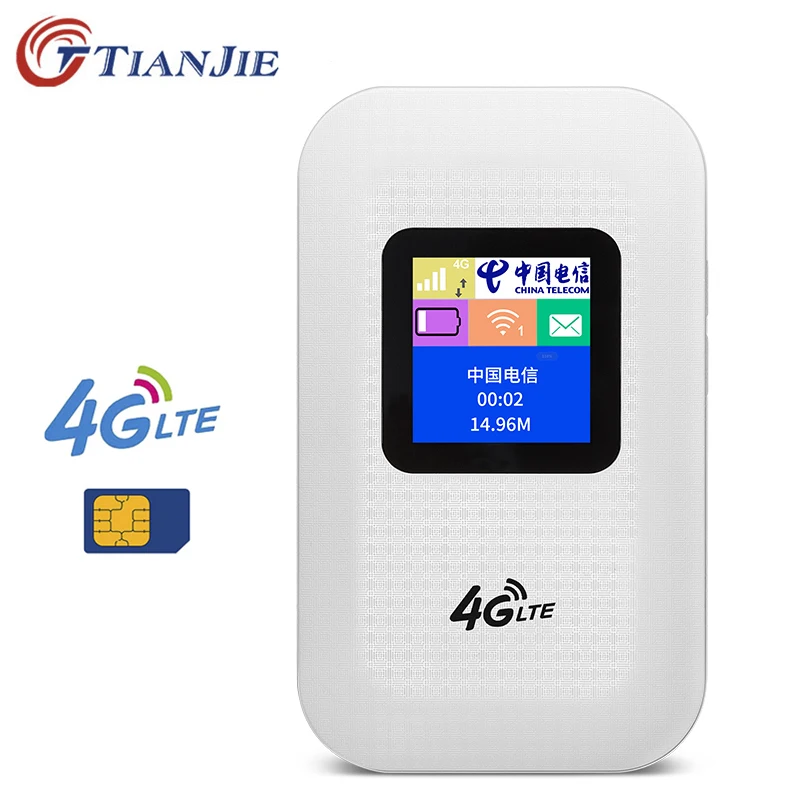 TianJie 4G LTE Wifi Router Mobile Hotspot Mifi 150Mbps Modem Wireless 3G Wi-Fi With Sim Slot Car Broadband | Компьютеры и офис