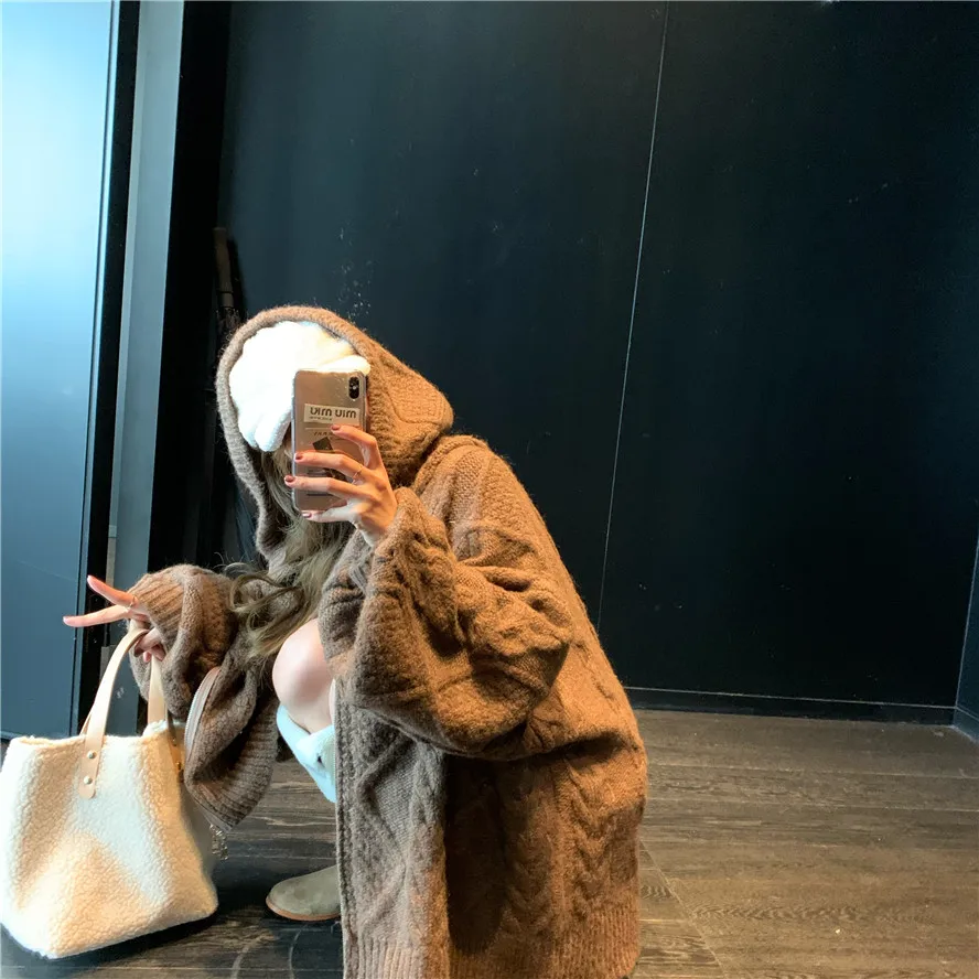 Korean Autumn New Sweaters Vintage Twist Hoodies