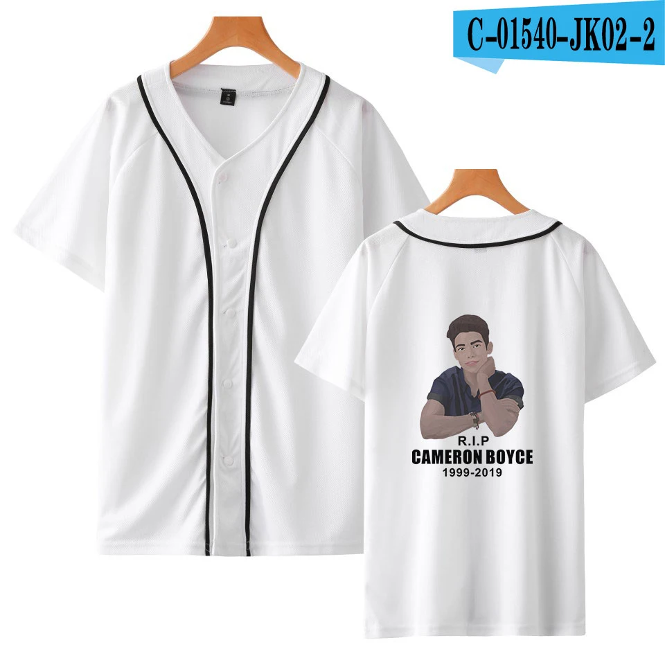 white Новая летняя рубашка cameron boyce футболка для бейсбола Harajuku короткий рукав летний альбом Kpop Мягкая Мода - Цвет: white