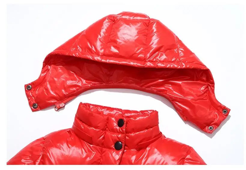 Детские пуховые пальто для мальчиков куртка для девочек осенне-зимнее детское длинное плотное пальто Модная пуховая хлопковая верхняя одежда ветрозащитная одежда с капюшоном